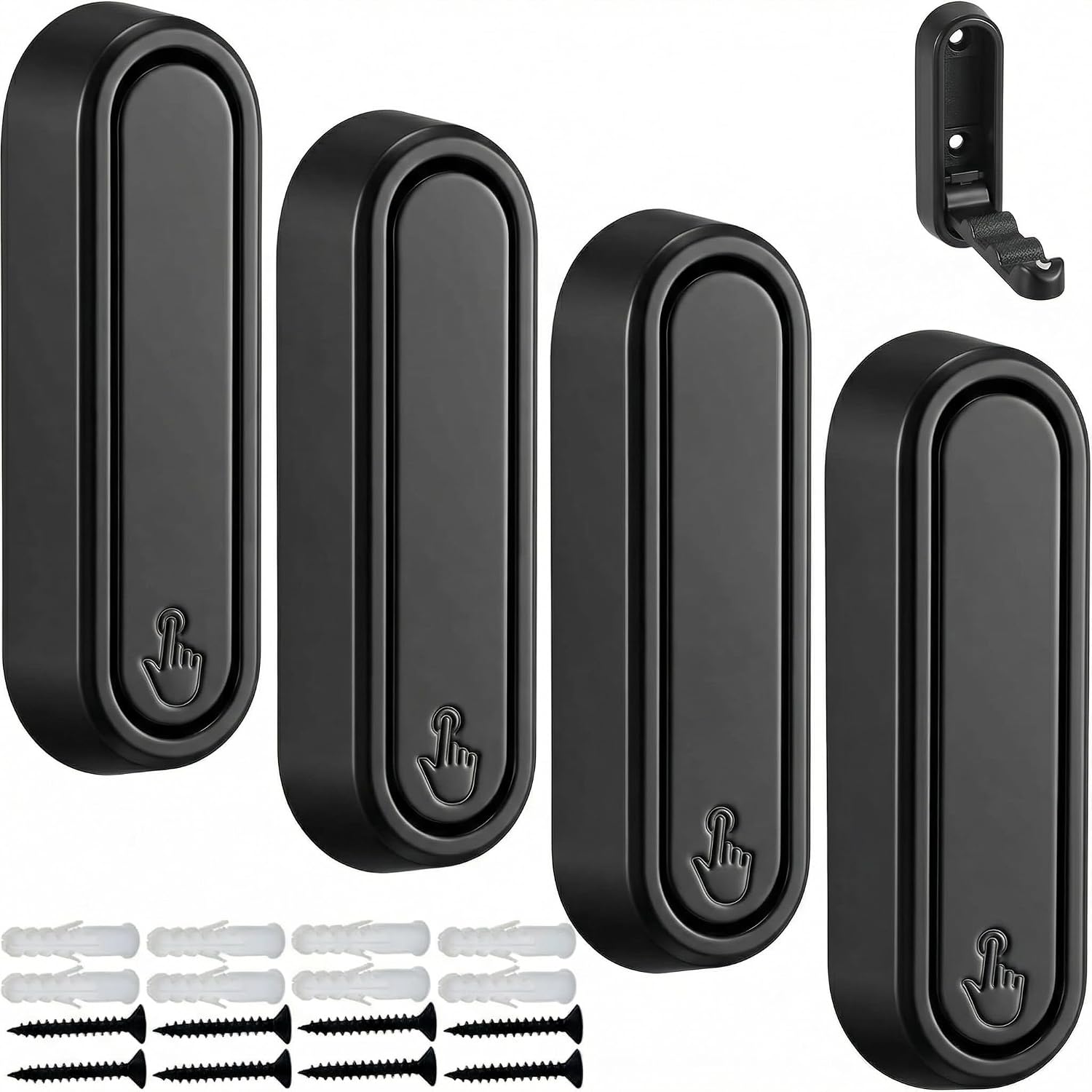 Folding Coat Hooks, Foldable Wall Hooks for Hanging Coat Hooks Hardware No Rust Heavy Duty Aluminum Alloy Hooks Wall Mounted with Screws for Keys, Towel, Hat, Bags (Silvery, 4Pcs)