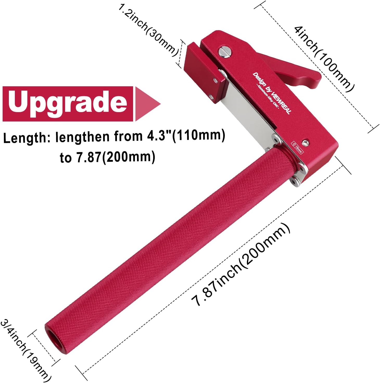 Bench Dog Clamp,3/4"(19mm) Bench Dog Hole Clamp for Woodworking, Adjustable Quick-Lock Bench Clamps for Woodworking, Non-Marring Pads, Long Handle Holdfast for MFT Table (6-Piece Set)