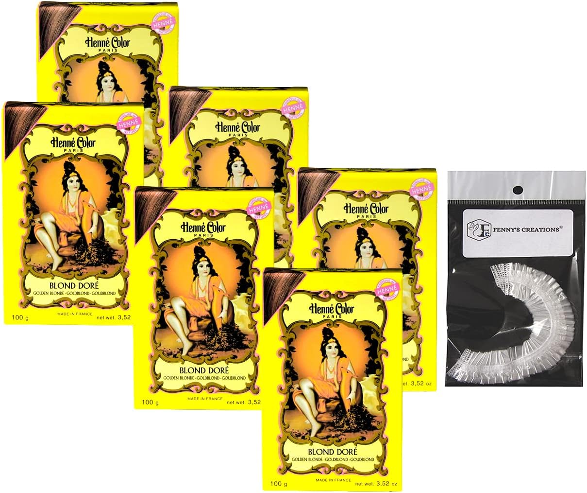 Pack of 6 Henne Color Henna Powder 100gm Auburn,Black,Brown,Chestnut