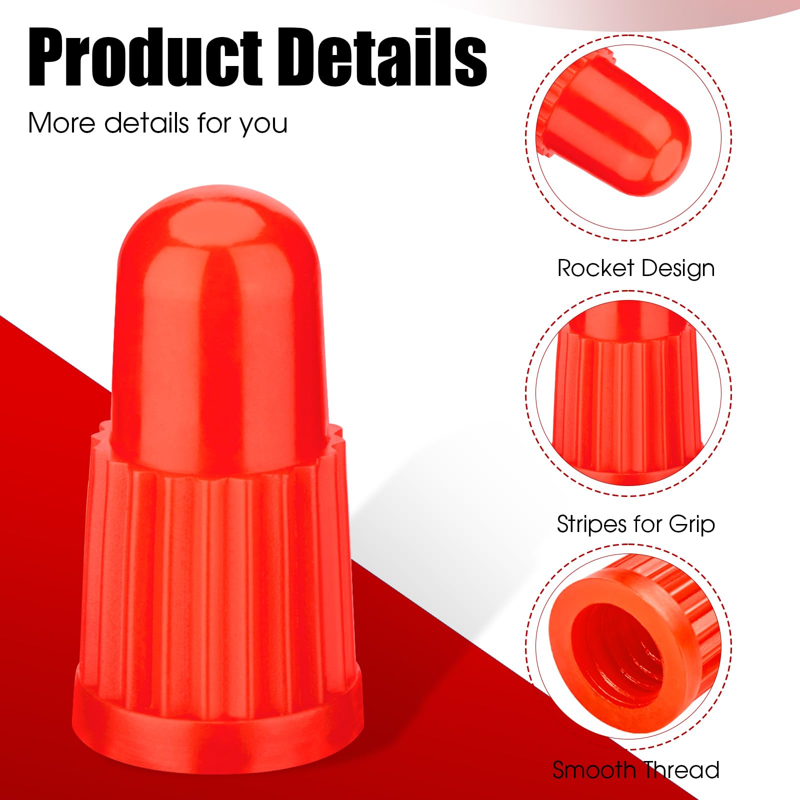 Tapones de válvula de neumático de bicicleta rojos de plástico, compatibles con MTB, bicicleta de carretera y bicicleta, válvulas Presta/francesas, paquete de 20
