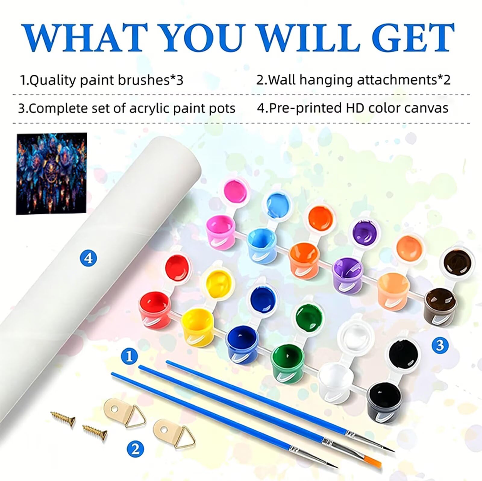 Pintar por Numeros Adultos Rosa Pintura por Numeros Adultos Atrapasueños DIY Paint by Numbers Adult con Pinceles, Pigmento Acrílico, Sin Marco, Cuadros para Pintar, Decoración Pared 90x180cm RB-355