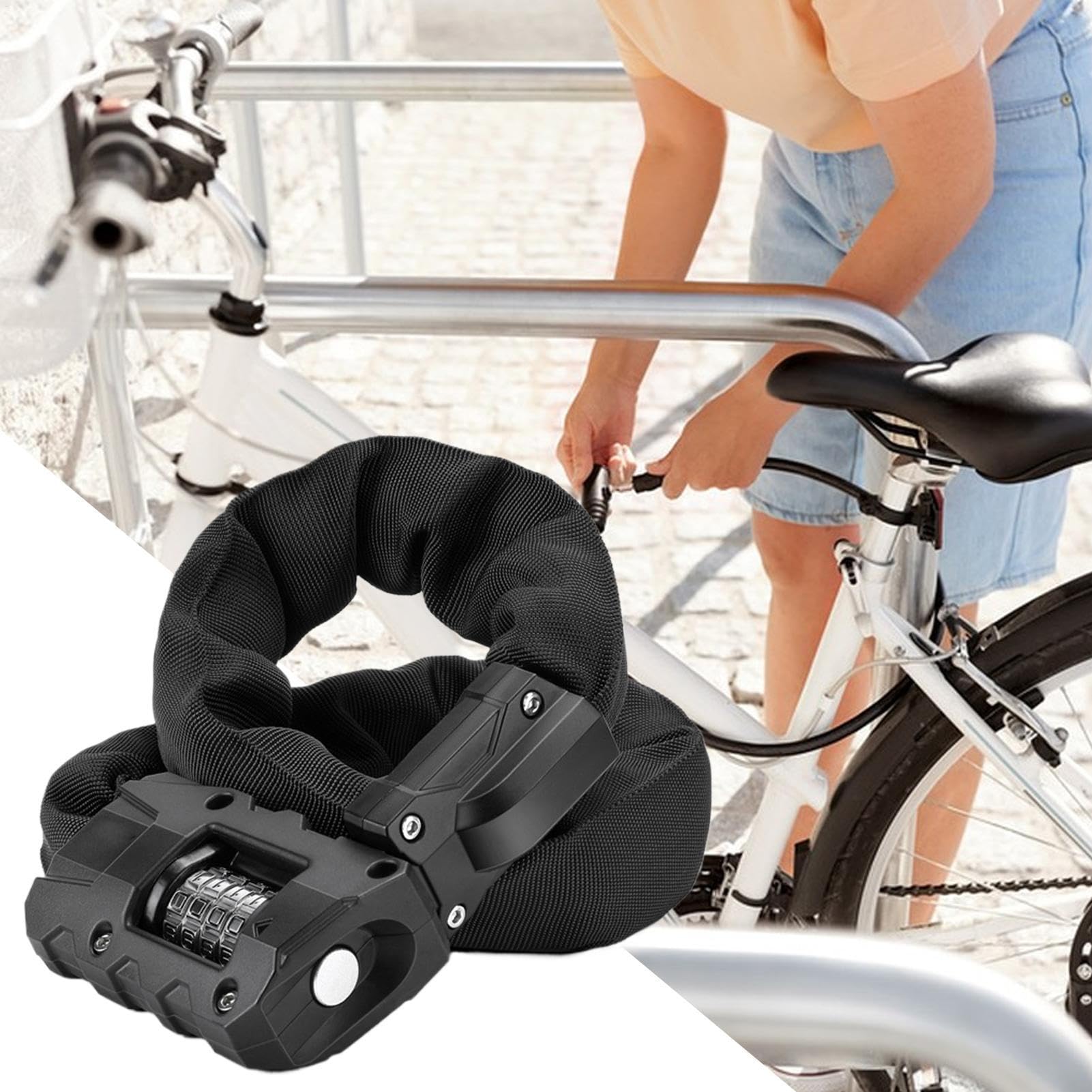Candado Para Bicicleta Con Combinación 90 cm Resistente Antirrobo | Candado Para Bicicleta Eléctrica Para Ciudad Montaña Carretera Viaje Exterior Seguridad Ciclismo