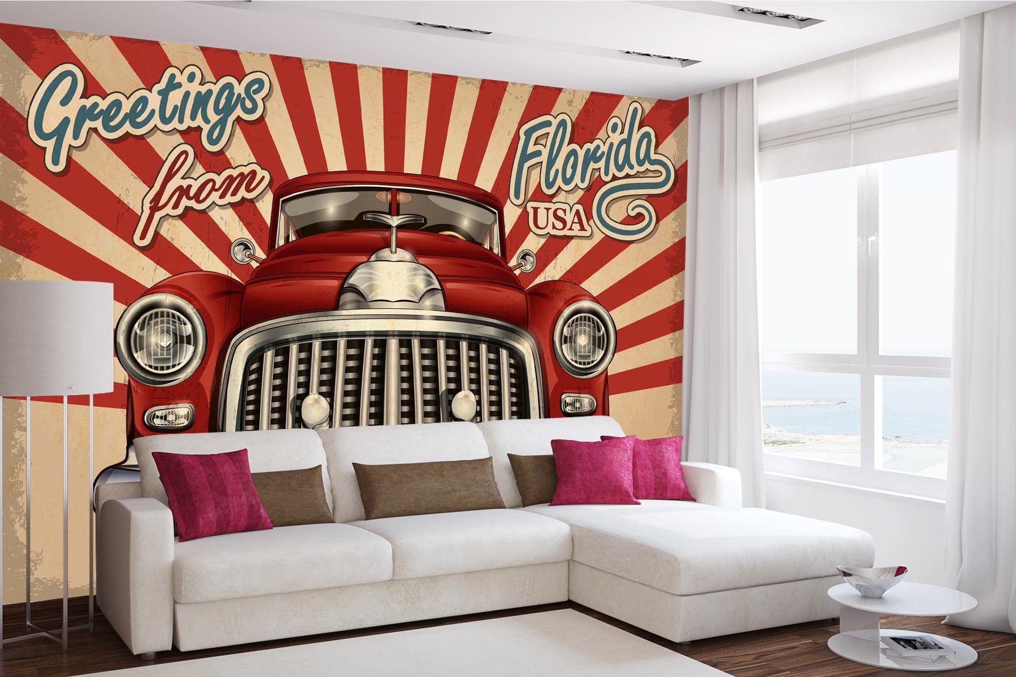 DIMEX LINE Non-Woven Photo Wallpaper Vintage Tourist MAP 375 x 250 cm - Non-Woven Wallpaper, Wall Mural, Wall Art - Wallpaper for Living Room, Bedroom, Office, Kitchen — image 1