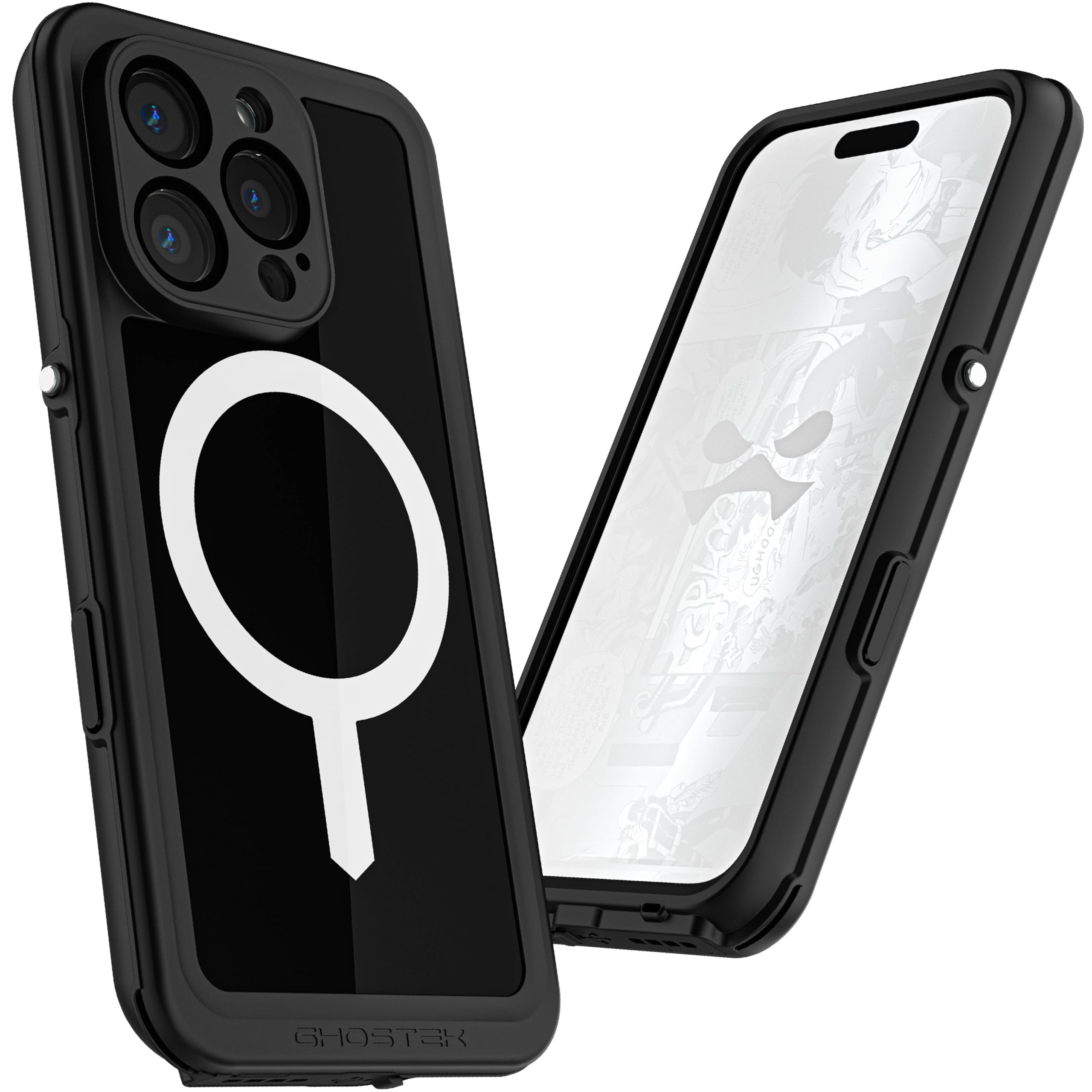 Nautical Slim Apple iPhone 16 Pro Case Waterproof - Built-in Screen and Camera Lens Protector, Compatible with Apple MagSafe Accessories Designed for iPhone 16 Pro (6.3", Black)