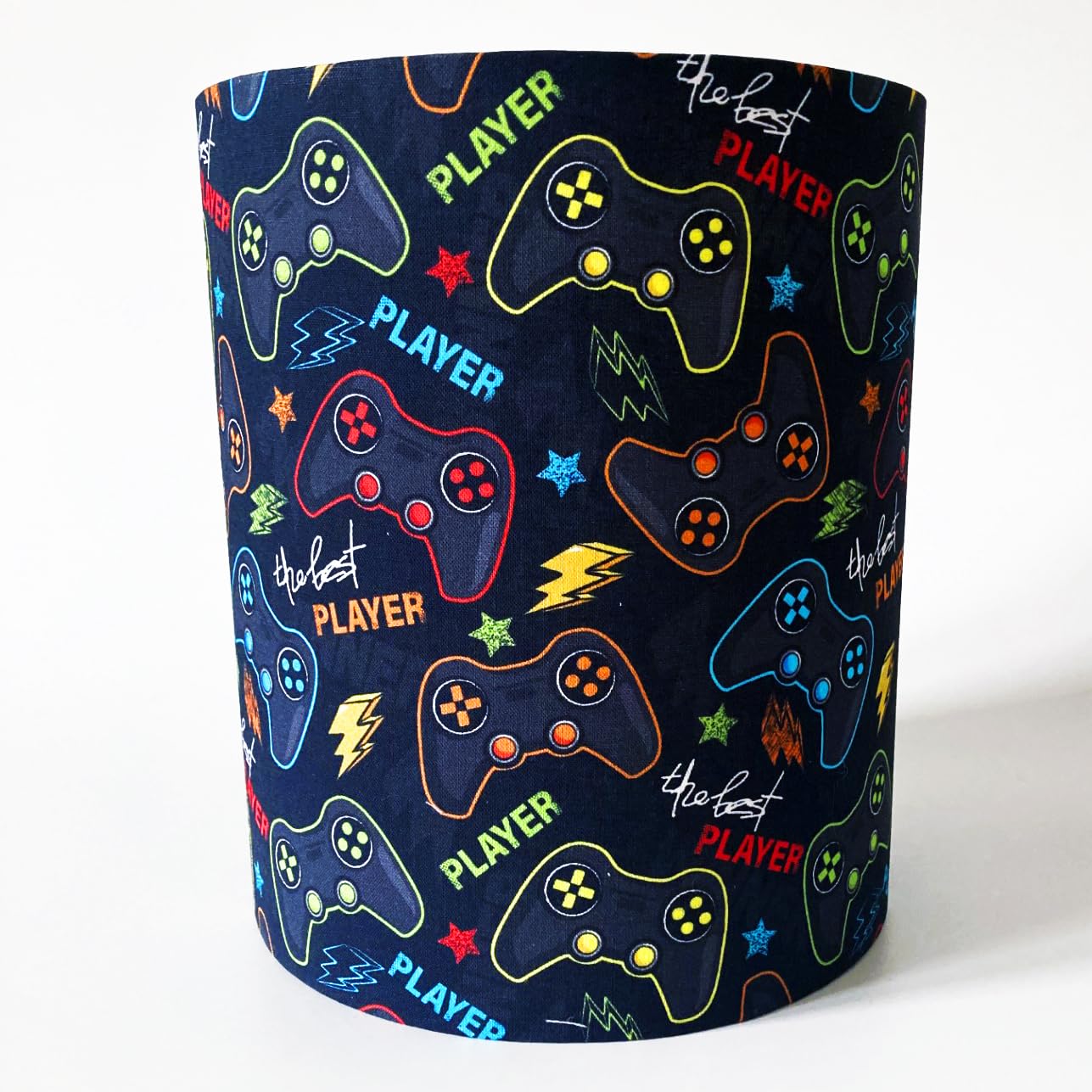 Gaming Ceiling Light Shade or Table Lampshade in 2 Sizes (Medium Table 18cm Diameter x 21cm high)