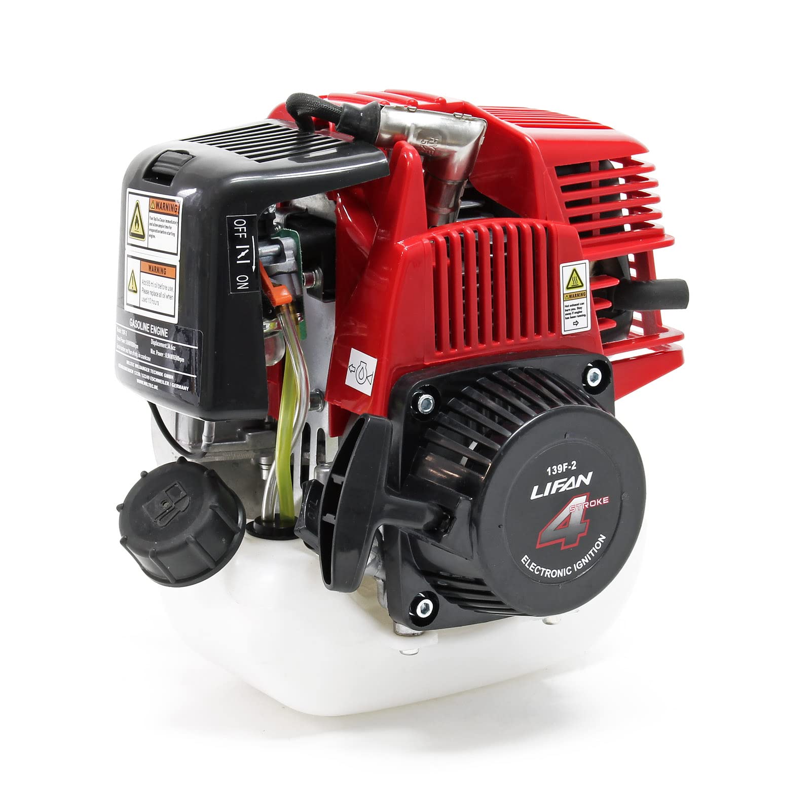 LIFAN 139F-2 Benzinmotor mit Seilzug und 1,2PS für Kettensägen, Laubbläser, Rasentrimmer & Erdbohrer