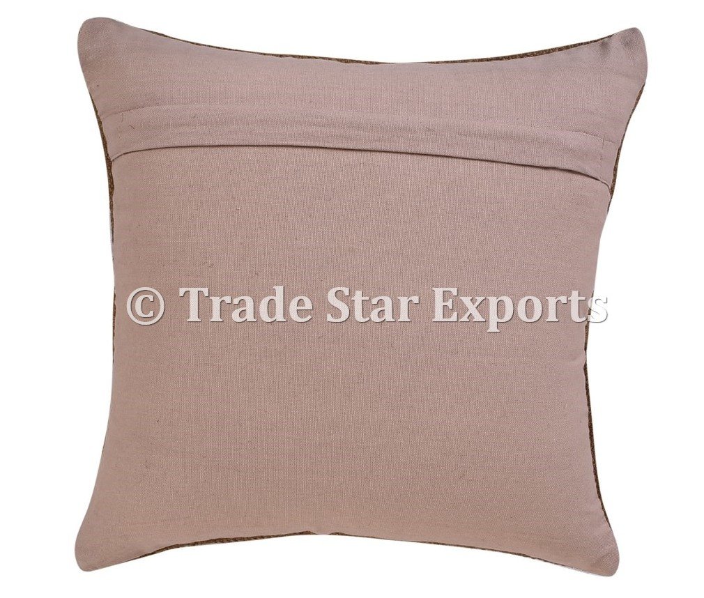 Trade Star Exports Set di 5 Indiano Kilim Cuscino, 18 x 18 Tappeto in Juta Tessuto a Mano, guanciale Quadrato Fatto a Mano, Cuscini Kelim Cuscino Decorativo Sham, Boho Cuscini