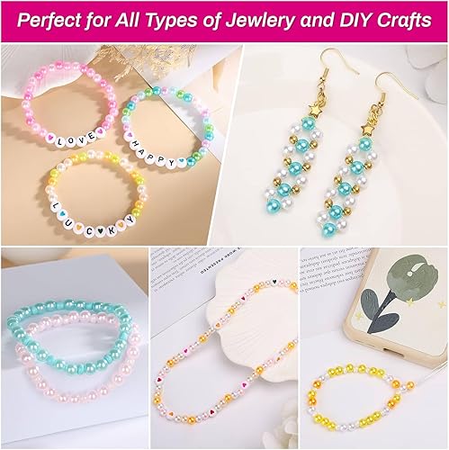 Miniatura 4 de 2000 cuentas de perlas para hacer joyas, 28 colores con 1300 cuentas de letras para hacer pulseras, kit de fabricación de pulseras de cuentas con