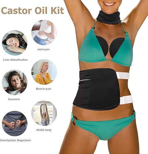 Miniatura 6 de Paquete de aceite de ricino, paquete de 4 envolturas de aceite de ricino, paquete de aceite de ricino reutilizable de algodón orgánico, paquetes de