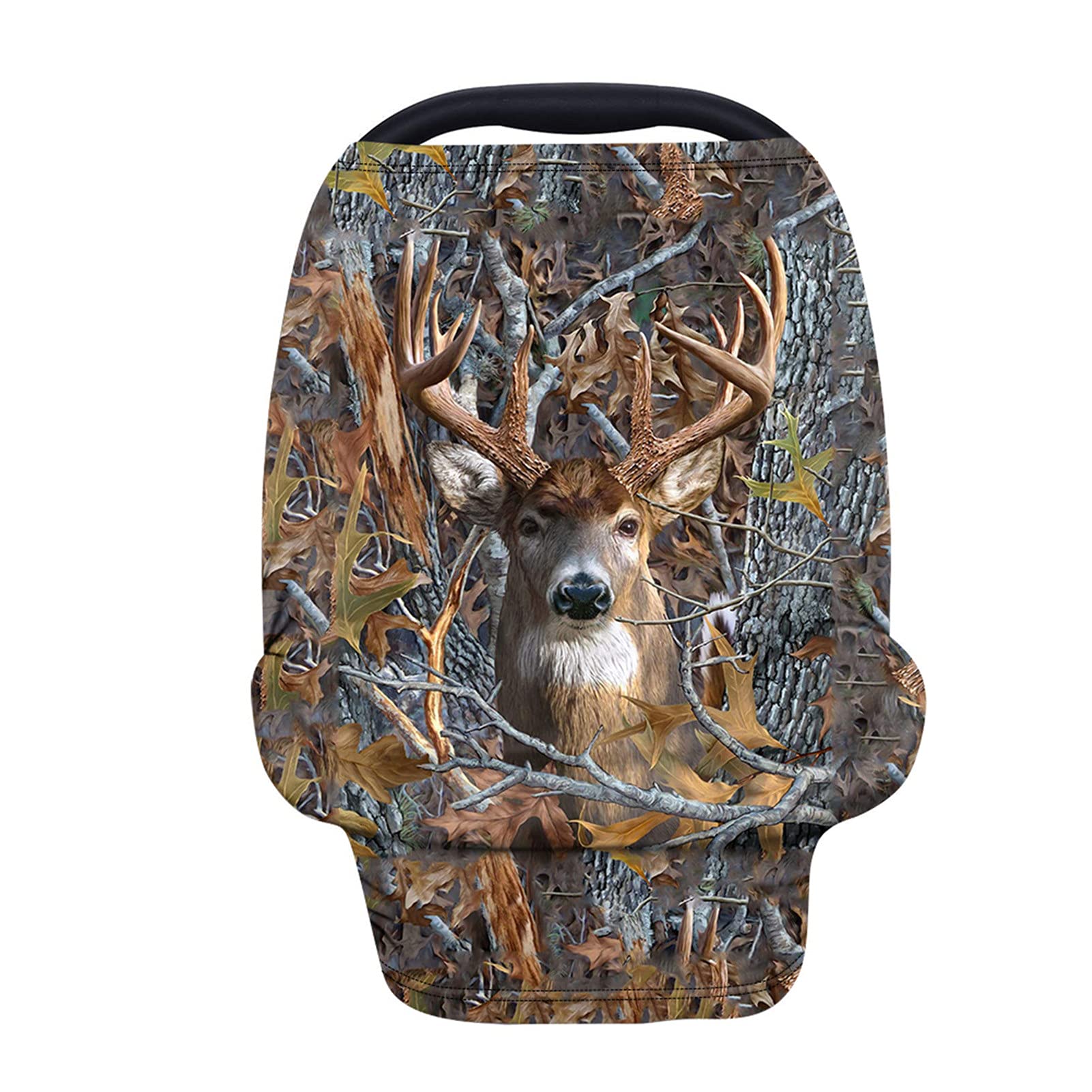 ZFRXIGN Deer Baby Car Seat Cover Nursing Scarf Carseat Canopy Multi-Use Cover Ups for Stroller High Chair Shopping Cart Gifts Camo Jungle Forest
