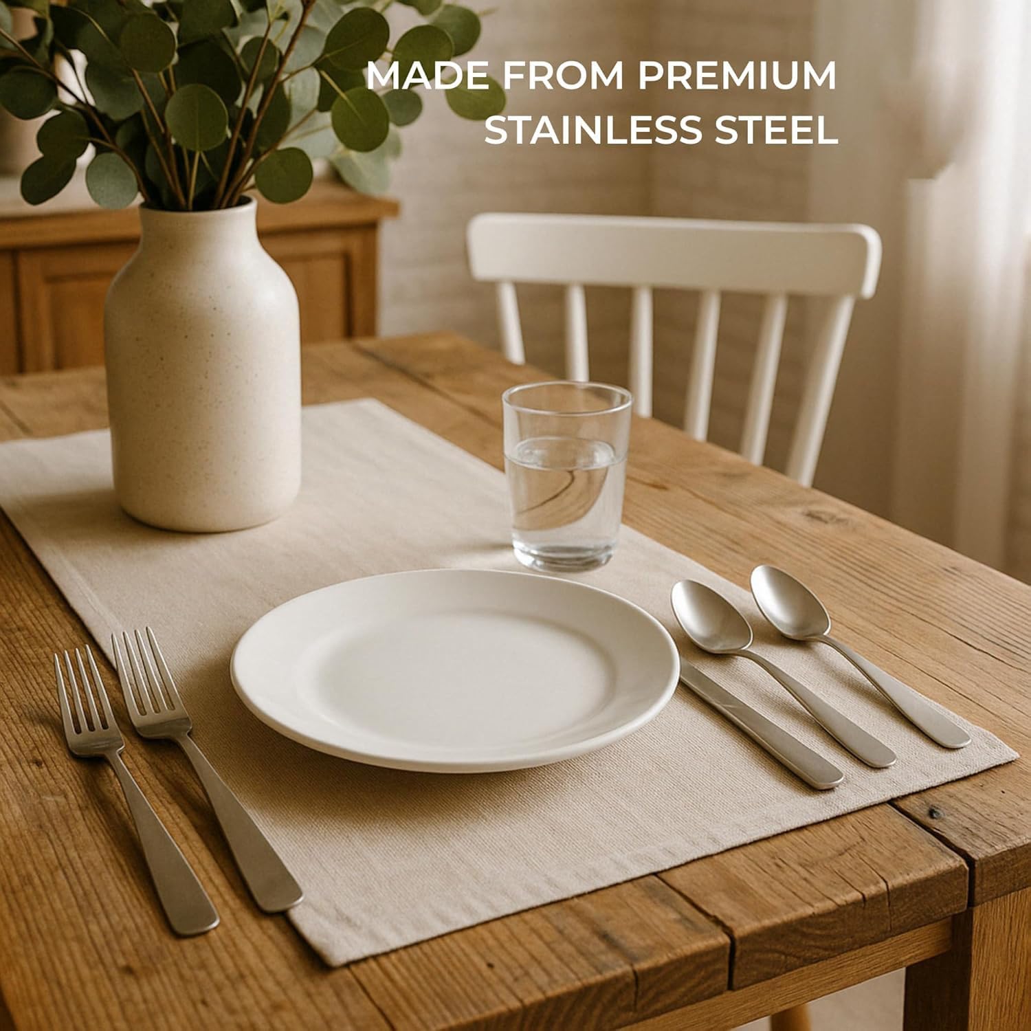 61-Piece Stainless Steel Flatware Set with Wire Caddy – Service for 12, Elegant Mirror Finish Silverware Set, Corrosion Resistant Cutlery for Dinner Parties & Everyday Dining