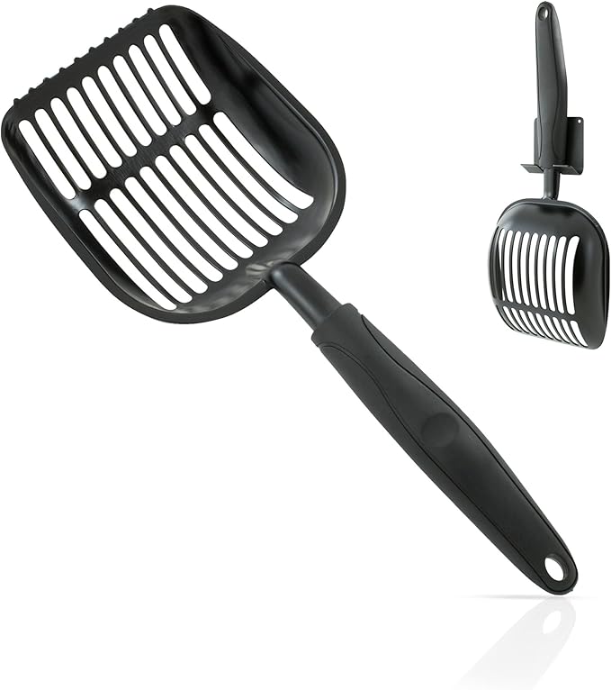 Katzenstreuschaufel Metall | Mit Halter & Sieb | Schnell Siebend