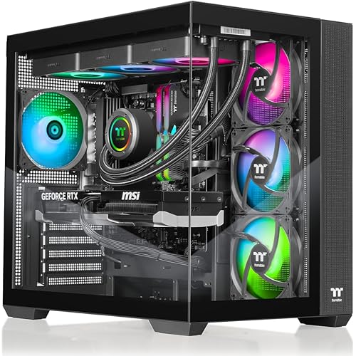 Thermaltake LCGS View 9880-380 Gaming Desktop (AMD Ryzen™ 7 9800X3D, ToughRam 32GB DDR5 6400MT/s RGB Memory, NVIDIA® GeForce RTX™ 5080, 1TB NVMe M.2, WiFi, Windows 11) V38B-B850-580-LCS