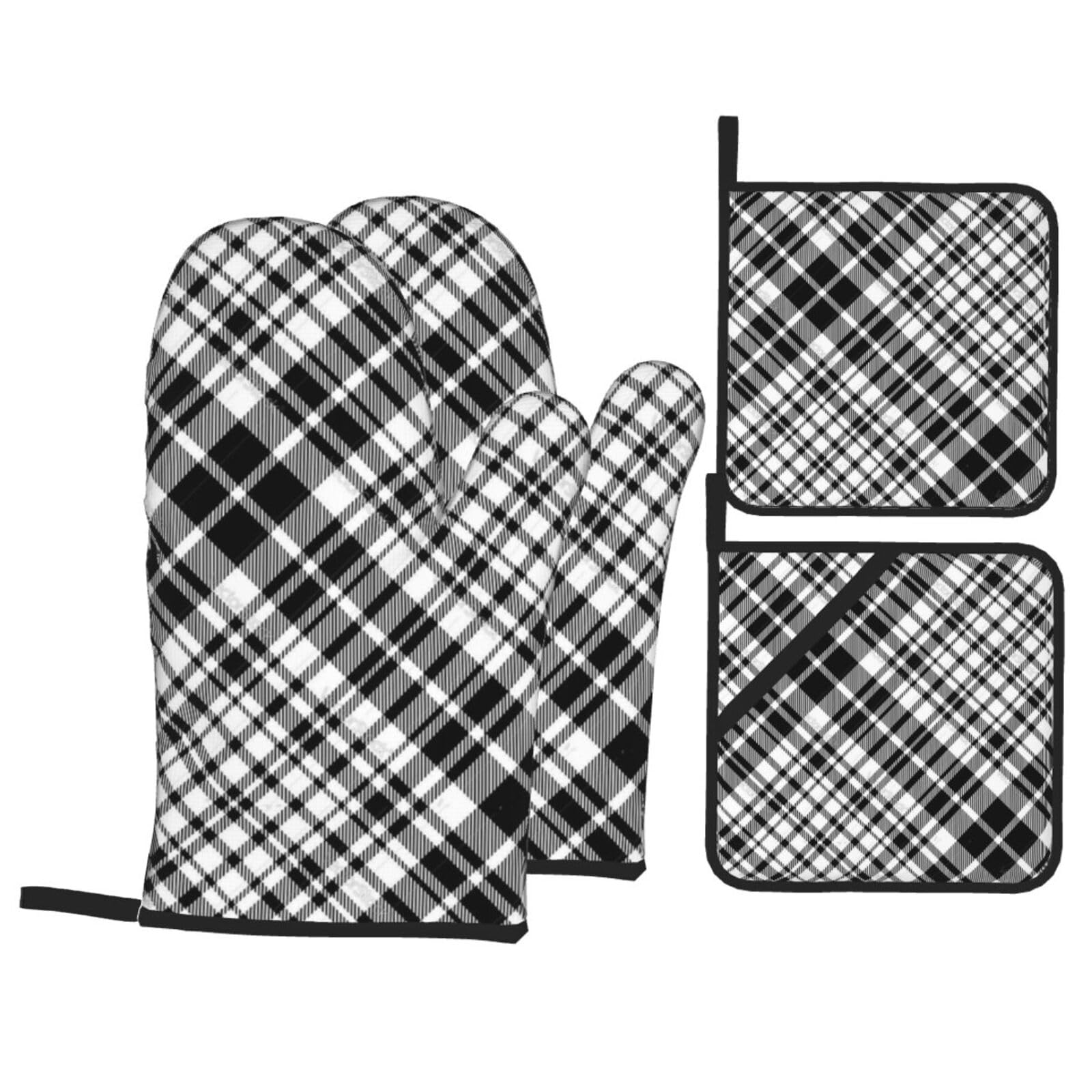Gants four maniques cuisine antidérapantes à motif diagonal pour sécuriser vos plats chauds