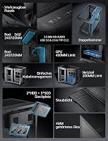 AsiaHorse MATX Dual Chamber 270° Tempered Glass Gaming PC Case Type-C 6