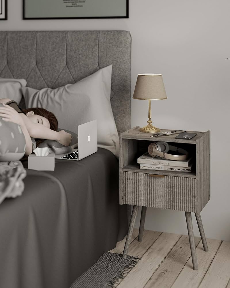 Amazon.com: JOONEE Nightstand,Modern Bedside Table with Storage