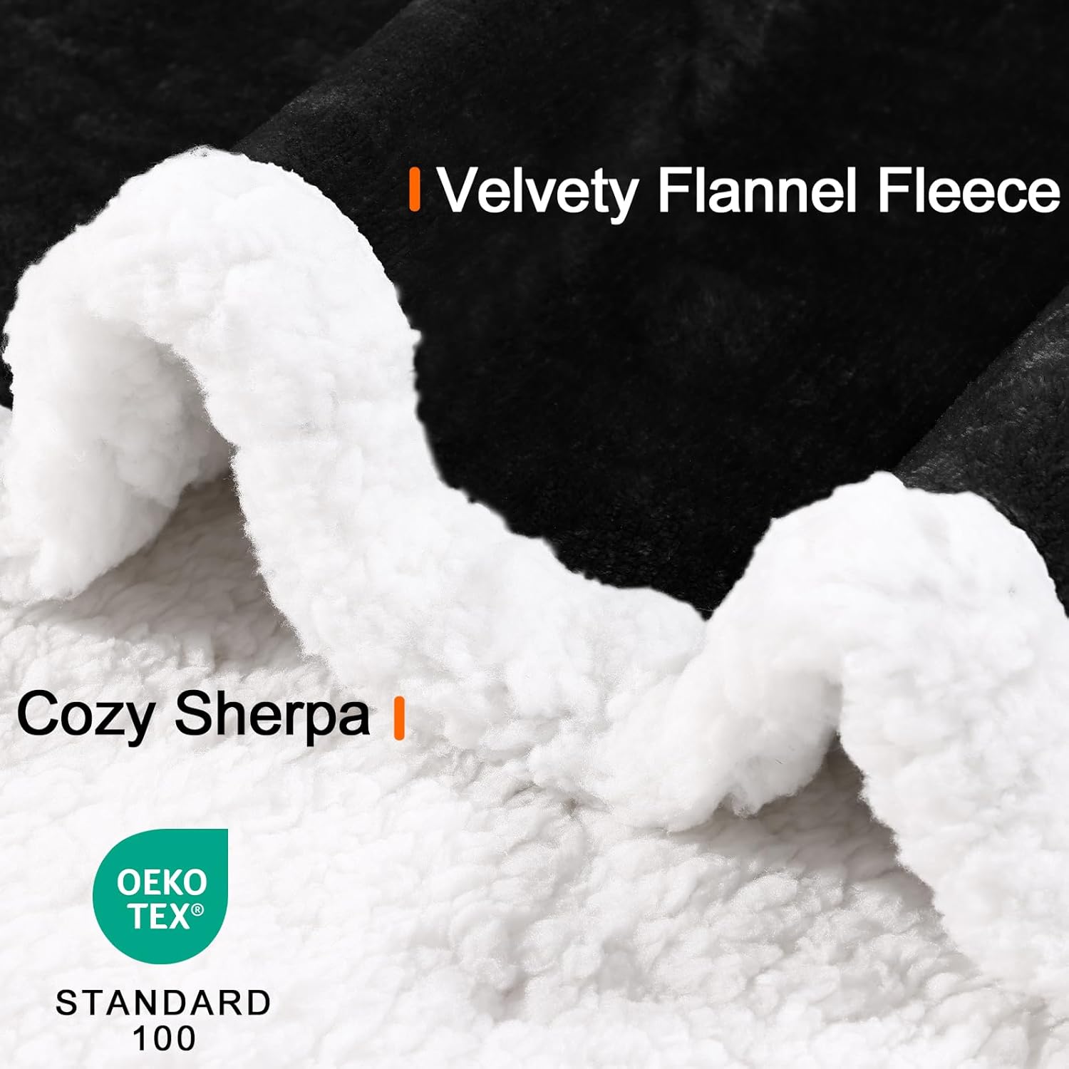 Smiry Waterproof Blanket Throw for Large Dogs, Soft Reversible Dog Blanket for Sofa Couch Bed, Washable Leakproof Sherpa Fleece Furniture Couch Protector(50"x60", Black/White) - Image 3