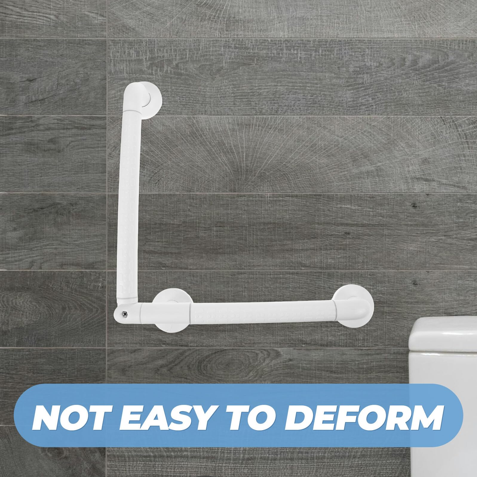Anneome Barra de Seguridad para Baño con Asidero Antideslizante Soporte Rotatorio y Manija Resistente para Ducha Inodoro Accesorio de Baño Duradero para Usuarios Mayores