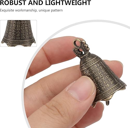 Miniatura 6 de DOITOOL 10 piezas de campana vintage de hierro con dije de campanilla retro, mini cascabel Feng Shui para campanas de viento, campanillas de viento,
