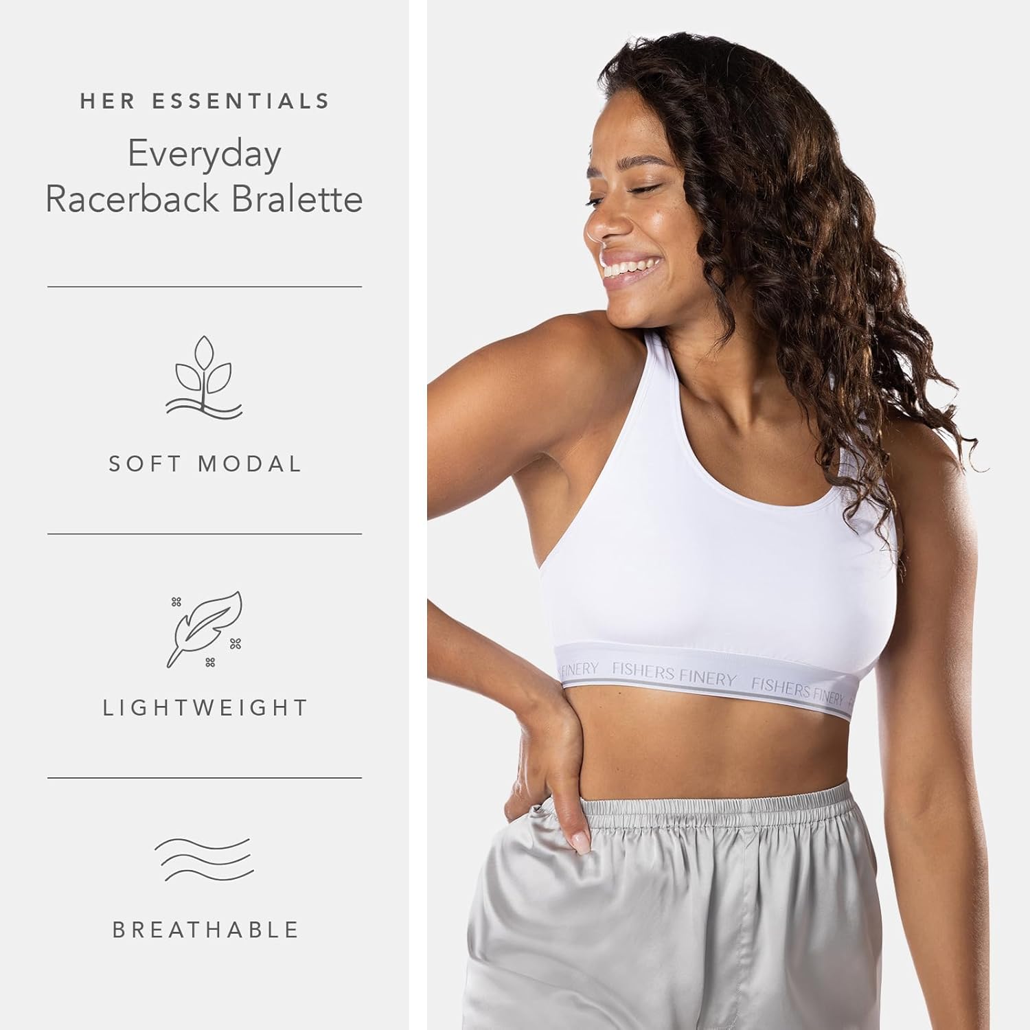 Fishers Finery Racerback Bralette - Everyday Comfort Wireless and Seamless Ultra Soft - Image 3