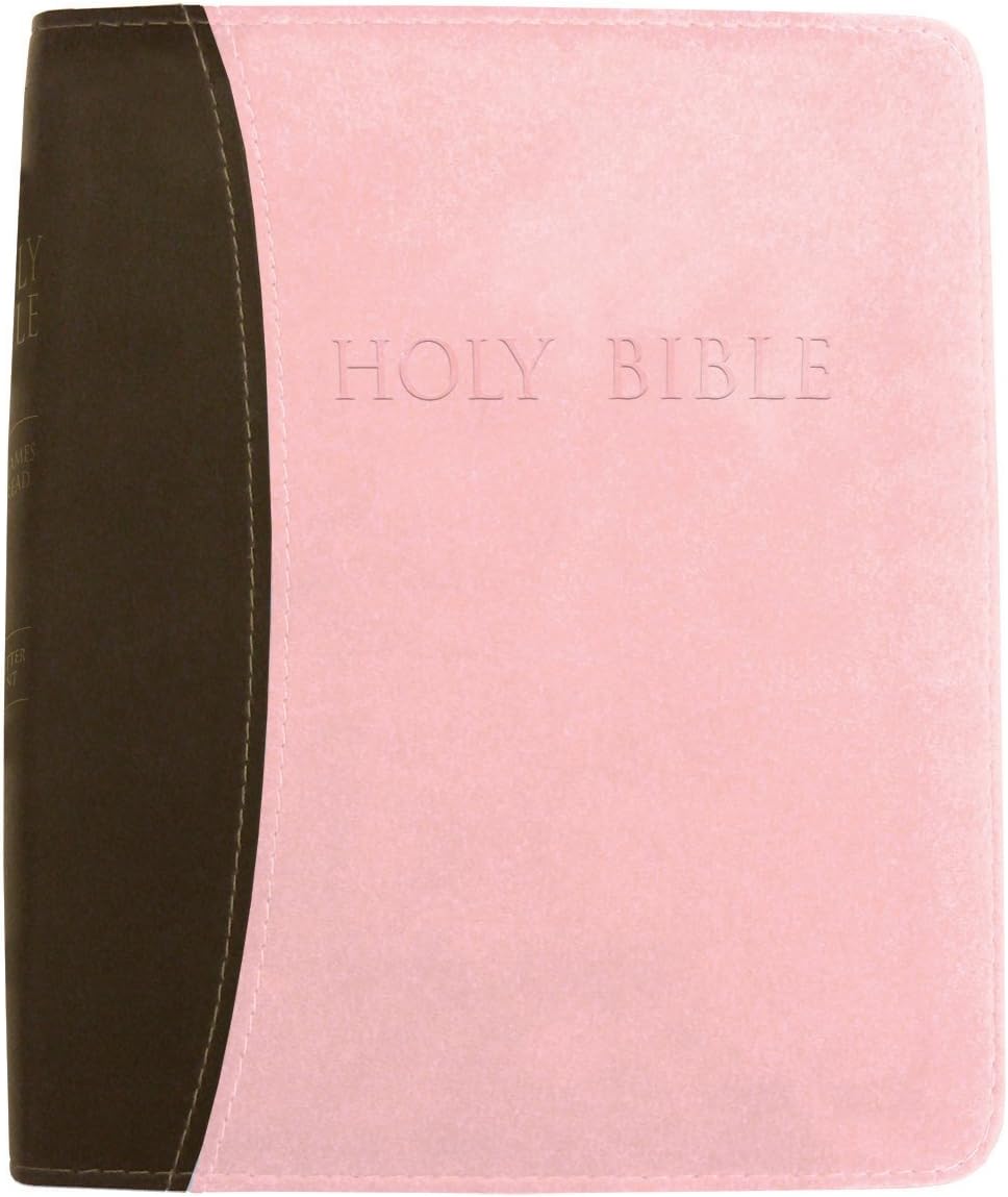 KJVER Thinline Bible/Large Print-Chocolate/Pink Ultrasoft Leather Bound – Large Print, July 1, 2015