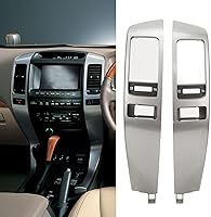 Vista 3 de Aramox 2 paneles de ventilación de salpicadero, consola central plateada, panel de ventilación de aire de CA, compatible con Land Cruiser Prado J120