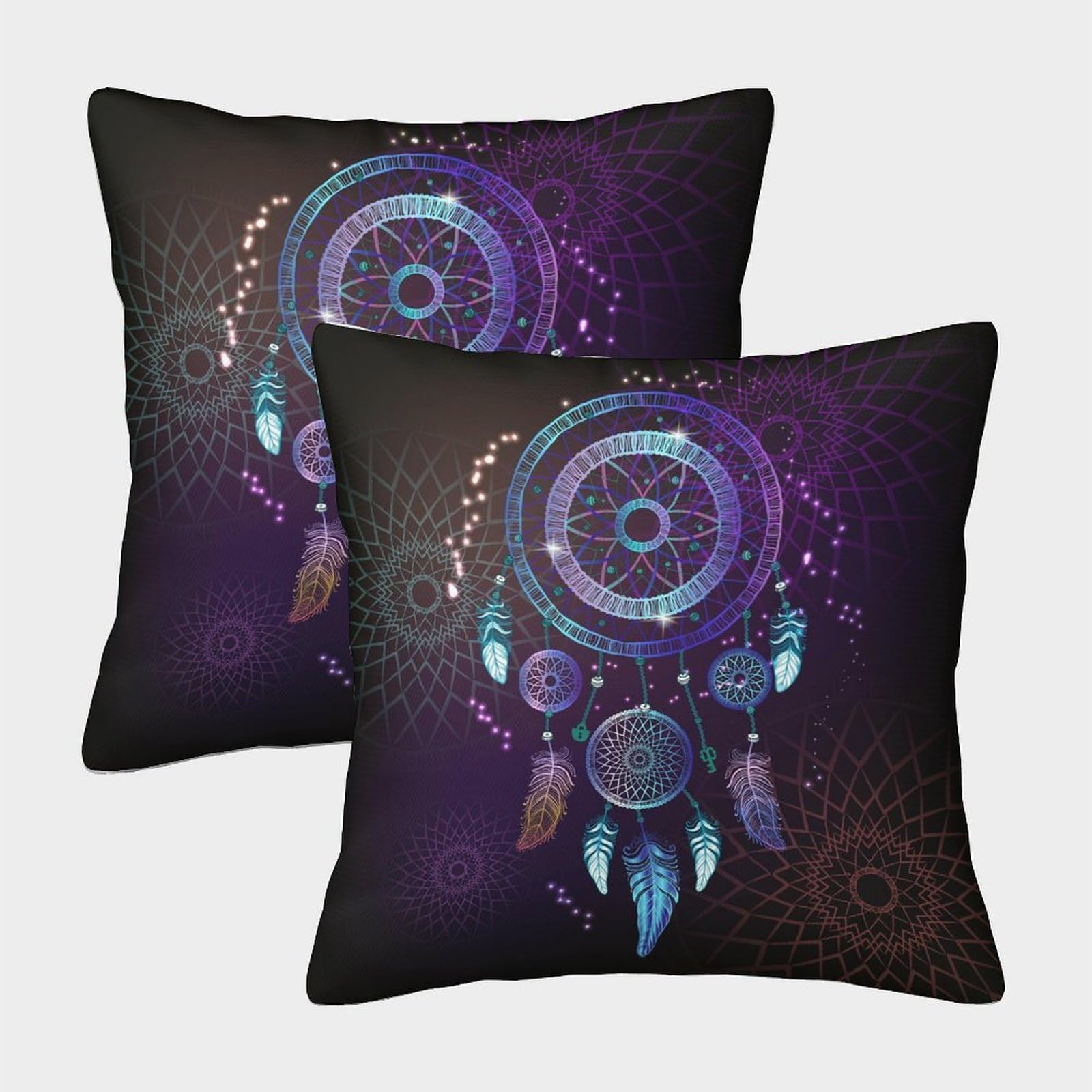 QFVANSIYO Mystic Dreamcatcher 3D Printed Microfiber Pillowcase Bedroom Bedding Decor Dreamcatcher Pillow Cover Soft for All Ages 50x50cm