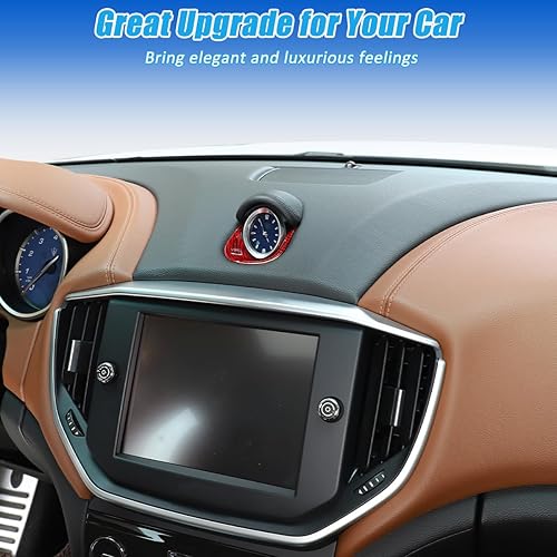 Miniatura 4 de YIWANG Cubierta de brújula de reloj central del tablero de instrumentos de fibra de carbono 100% real para Maserati Ghibli 2014-2021 Accesorios