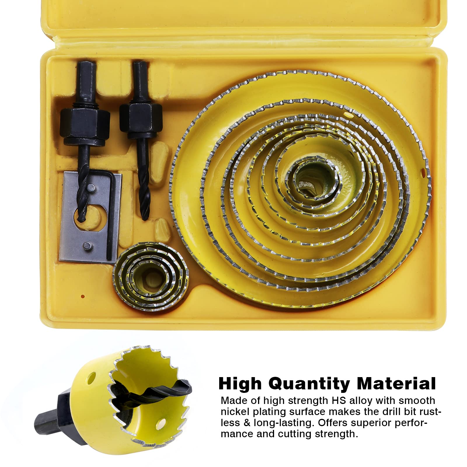 Kit Seghe A Tazza 17 Pezzi - Frese Foro Per Legno E Cartongesso, Da 19 A 127 Mm - Foto 4