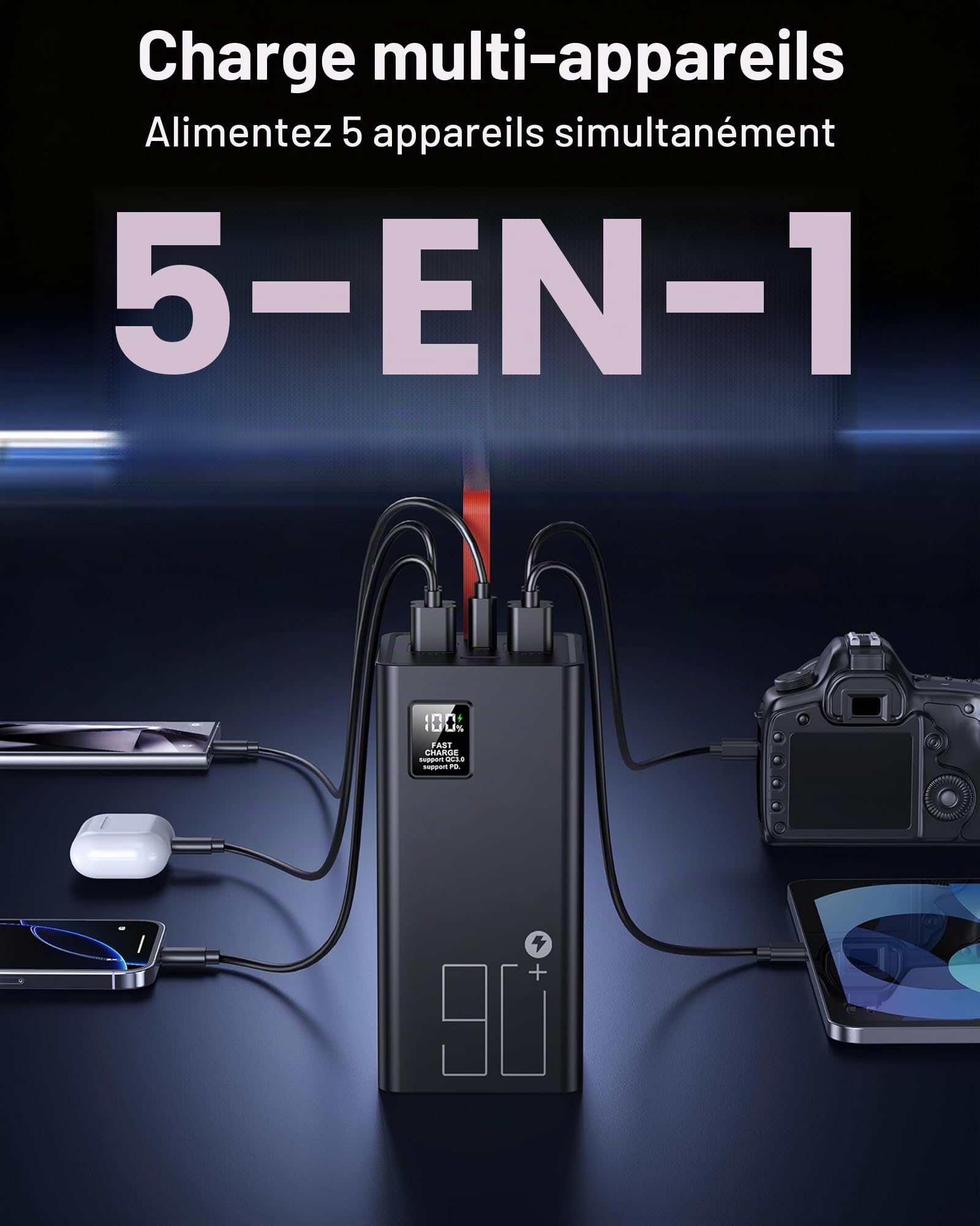 Batterie Externe 90000mAh, 30W Power Bank Charge Rapide