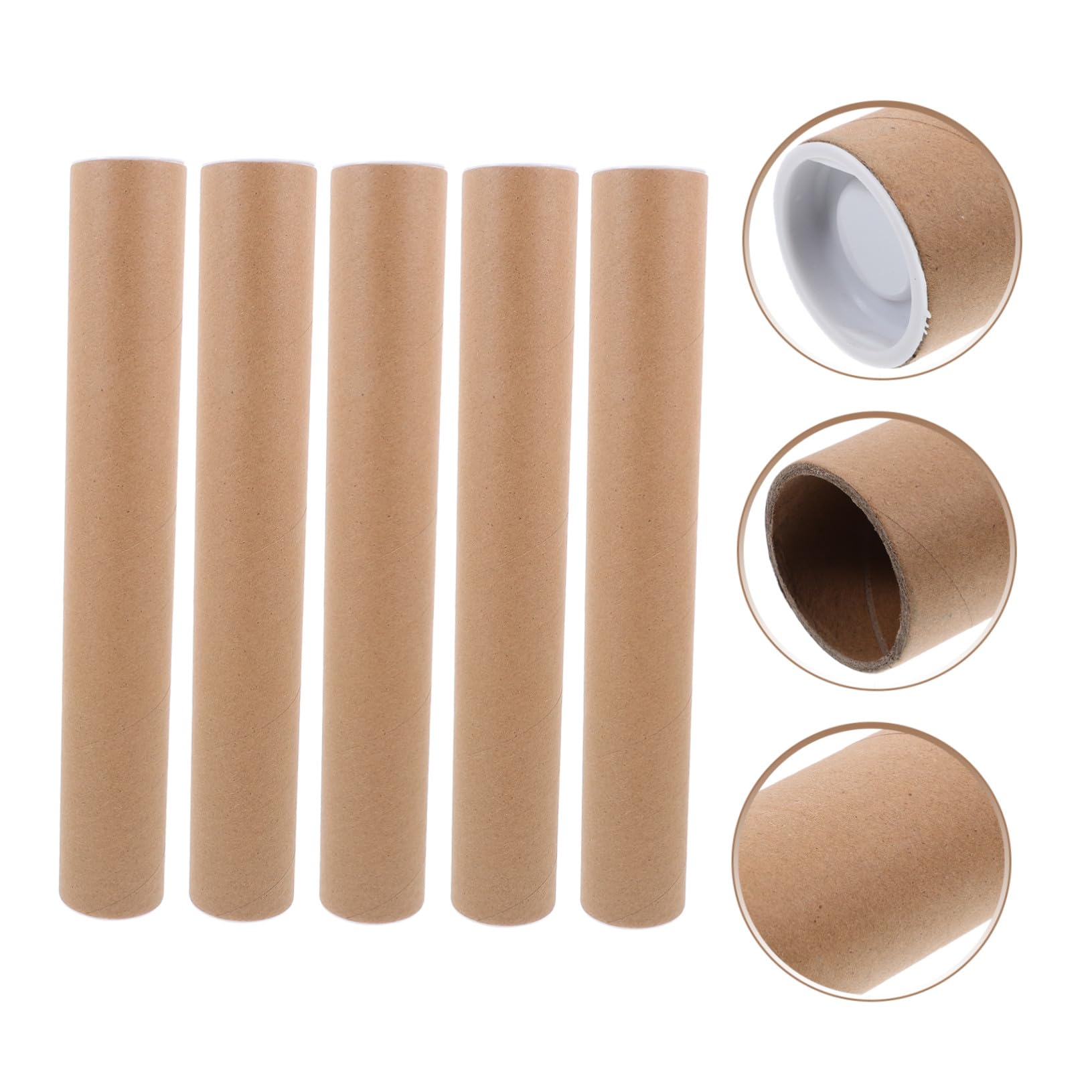 Tubes à Affiches Tube D'expédition Robuste en Papier Kraft Lot de 10 2 Bouchons pour Transport et Stockage D'œuvres D'art , Posters et Documents