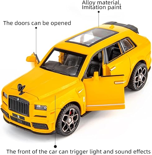 Miniatura 3 de BDTCTK Compatible con el modelo de automóvil Rolls-Royce Cullinan 136, auto de juguete fundido a presión, puertas abiertas, luz y sonido, juguetes