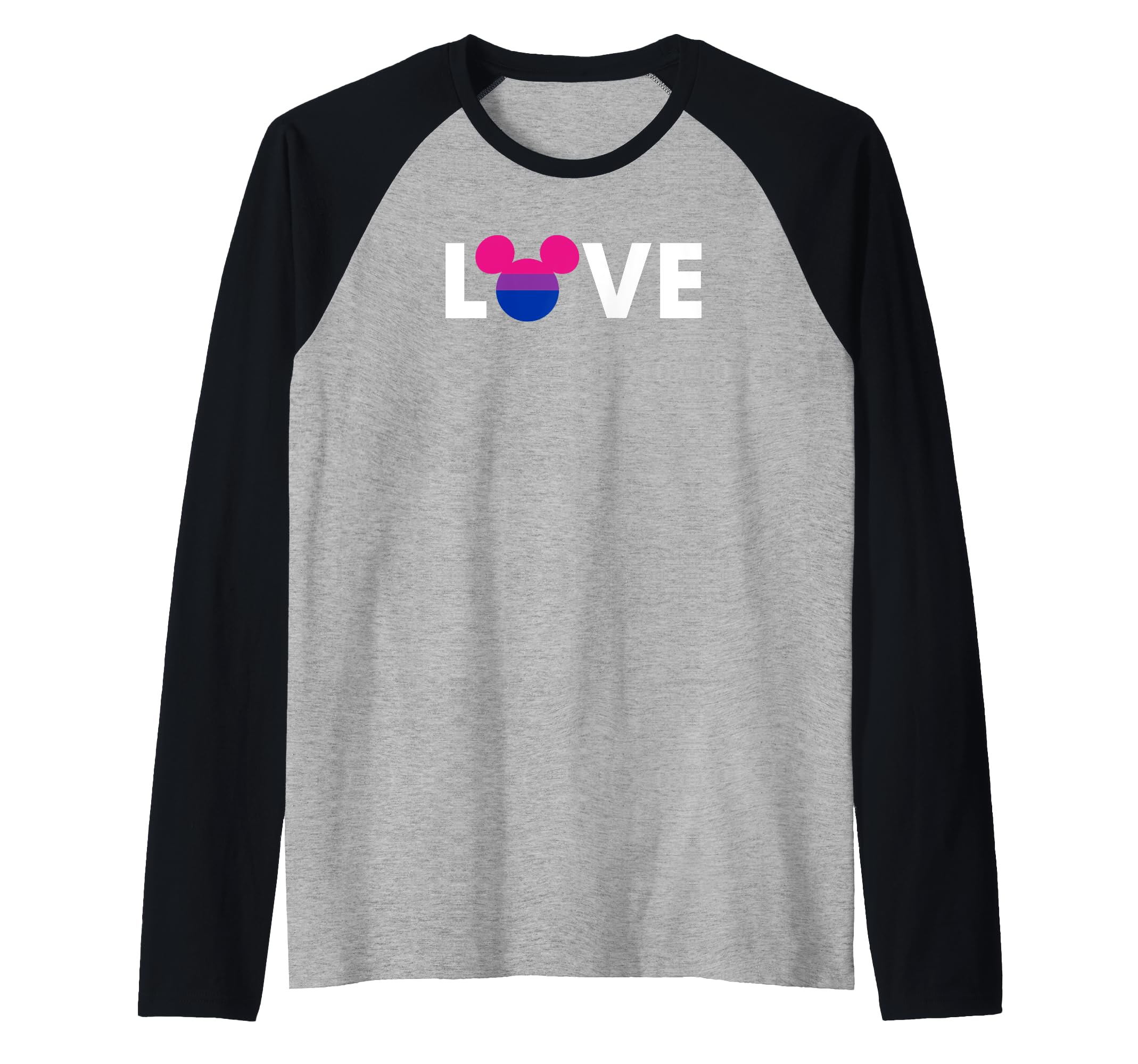 Disney Mickey & Friends Mickey Bisexual Flag Pride Love Raglan Baseball Tee