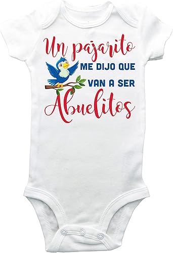 Un pajarito me dijo que van a ser abuelitos otra vez pregnancy announcement bodysuit youre going to be grandparents Guess what Pregnancy reveal Were