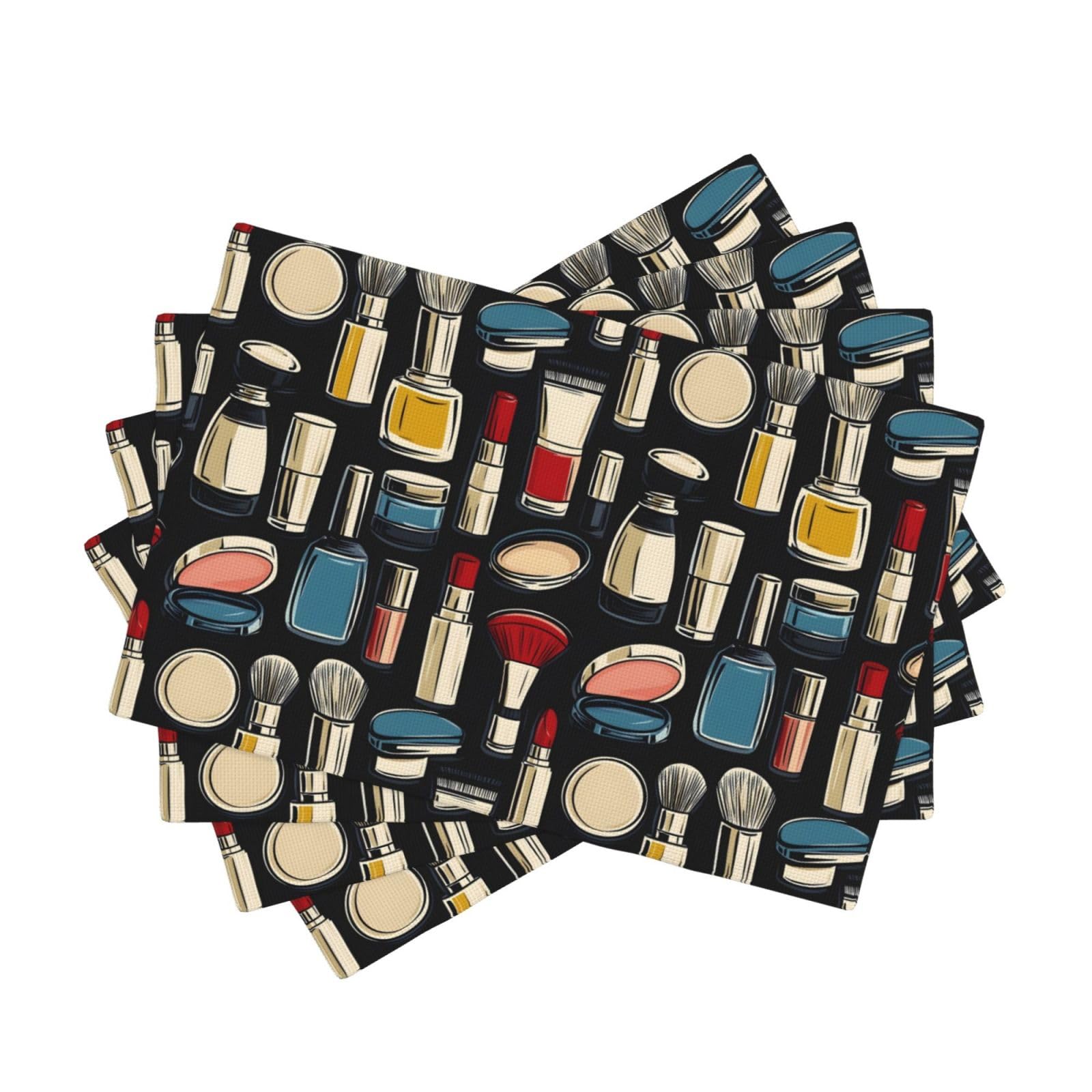 Sets de table lavables lot de 4 anti-tache et thermorésistant en faux lin pour repas de cuisine