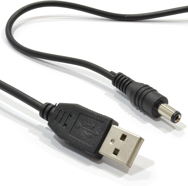 kenable USB to DC Power Cable -USB 2.0 for 2.1mm x 5.5mm 5v 2A 2000mA 2m [2 metres]