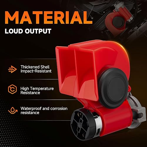 Vista 3 de Bocinas de tren para camión, BANHAO bocina de aire para motocicleta, kit universal de 12V súper fuerte para tren, carro y pickup