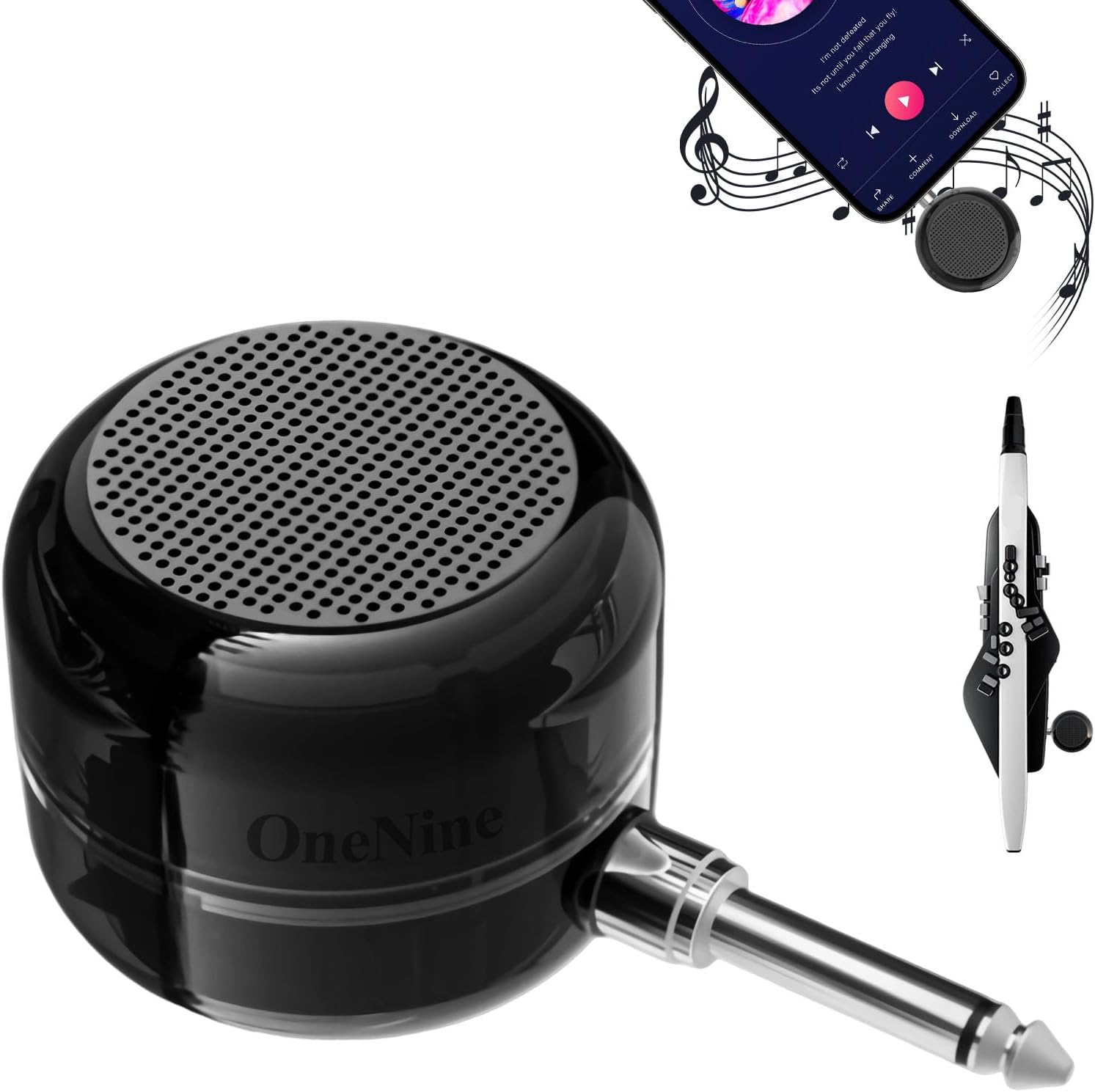 OneNine Mini Portable 3.5mm Line-in Aux Speaker, Mini Portable Rechargeable Travel Speakers, 5W Mobile Phone Speakers Line-in Speaker with 3.5mm AUX Audio Interface for iPad/Tablet/Laptop,MP3/4