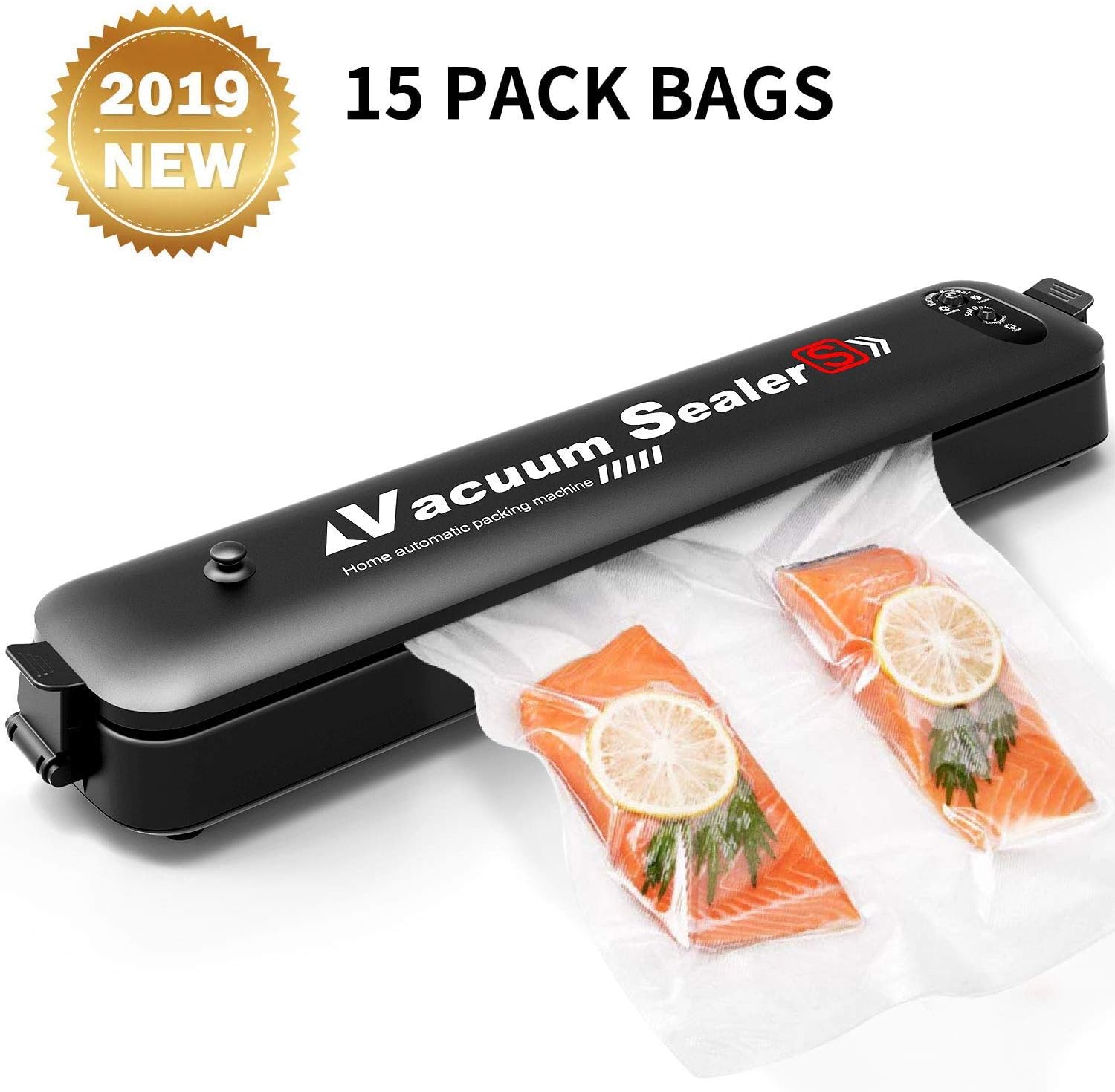 Vacuum Sealer Machine,Automatic Food vacuum sealer machines for Savers Food with Automatic Bag Detection and Starter Kit | Led Indicator Lights | Easy to Use&Clean | Black (Q1)