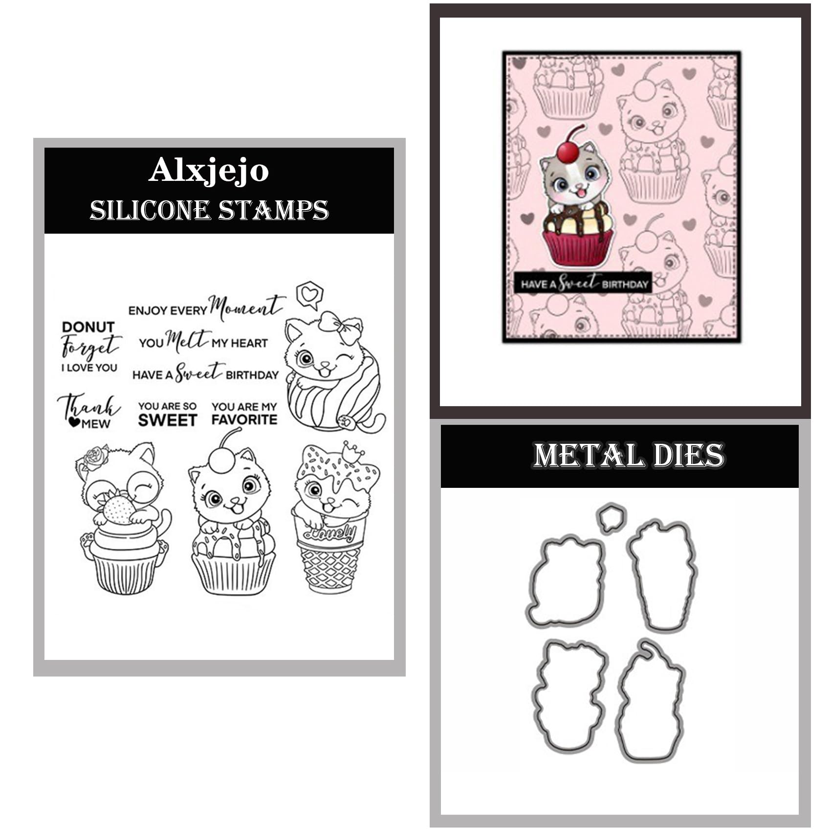 Alxjejo Cutting Dies and Stamps Set 2024-2025-2026,Stamps and die for Card Making for DIY Birthdays, Thanksgiving Day, Valentine's Day, Scrapbooking, Art Craft, Festivals Greeting Card Album