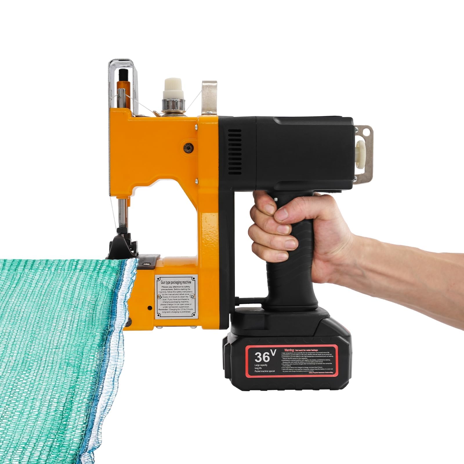 FHRKA Industrial Sewing Machine for Bags, Handheld Heavy Duty Closer,Portable Electric Sack Stitcher,210W Motor Two-Batteries+Charger (Two)