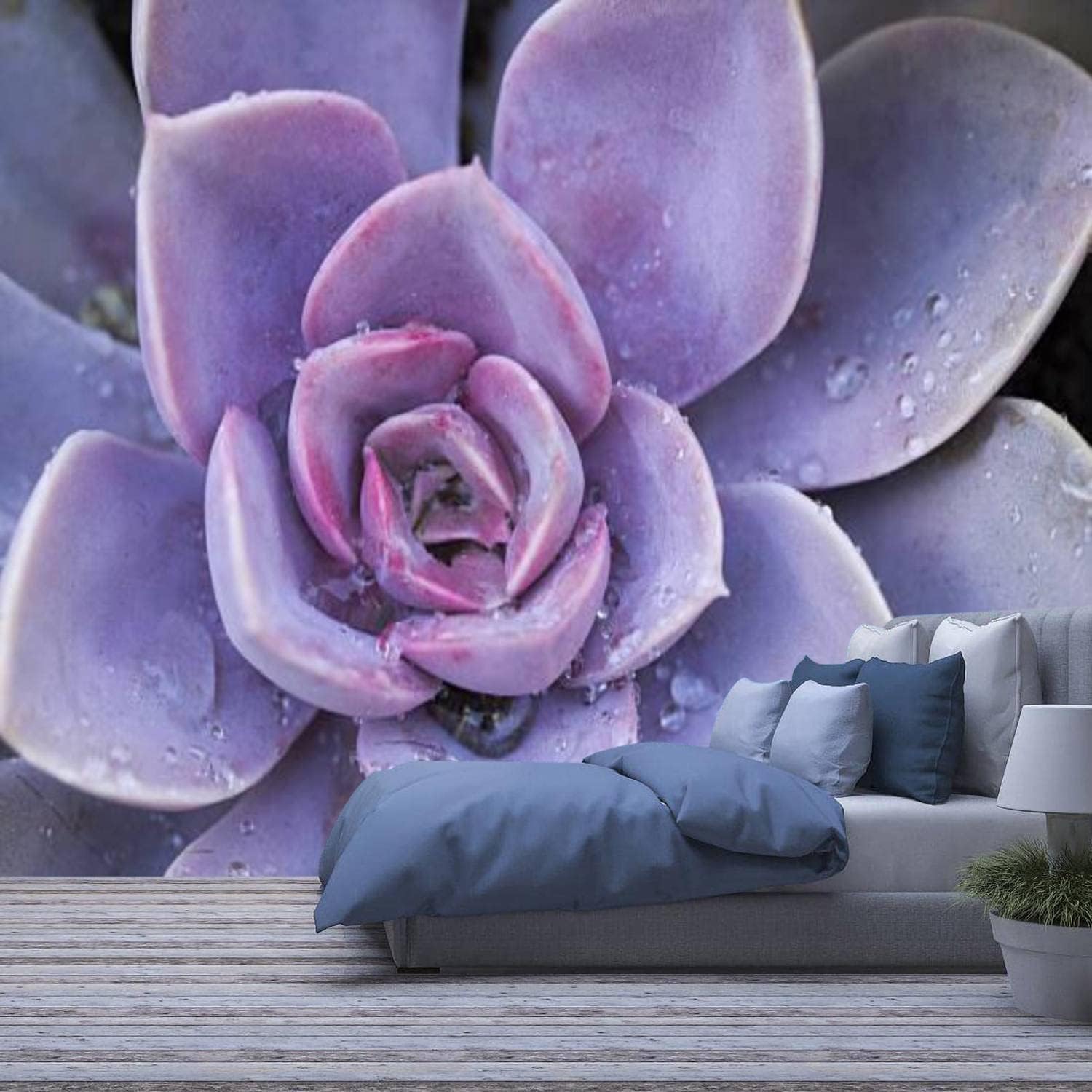 Papier peint photo 3D plantes et fleurs autocollant mural salon