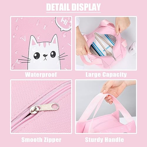 Miniatura 3 de Bolsas de almuerzo con aislamiento térmico para el almuerzo, bolsa reutilizable para el almuerzo, bolsa bento, bolsa de almuerzo para picnic,