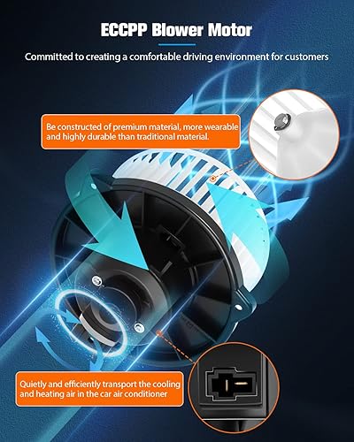 Miniatura 5 de Motor de soplador de calentador de plástico ABS con jaula de ventilador ECCPP FIT para 2004-2009 para Chevy Aveo 2010 para Chevy Aveo 2009 para