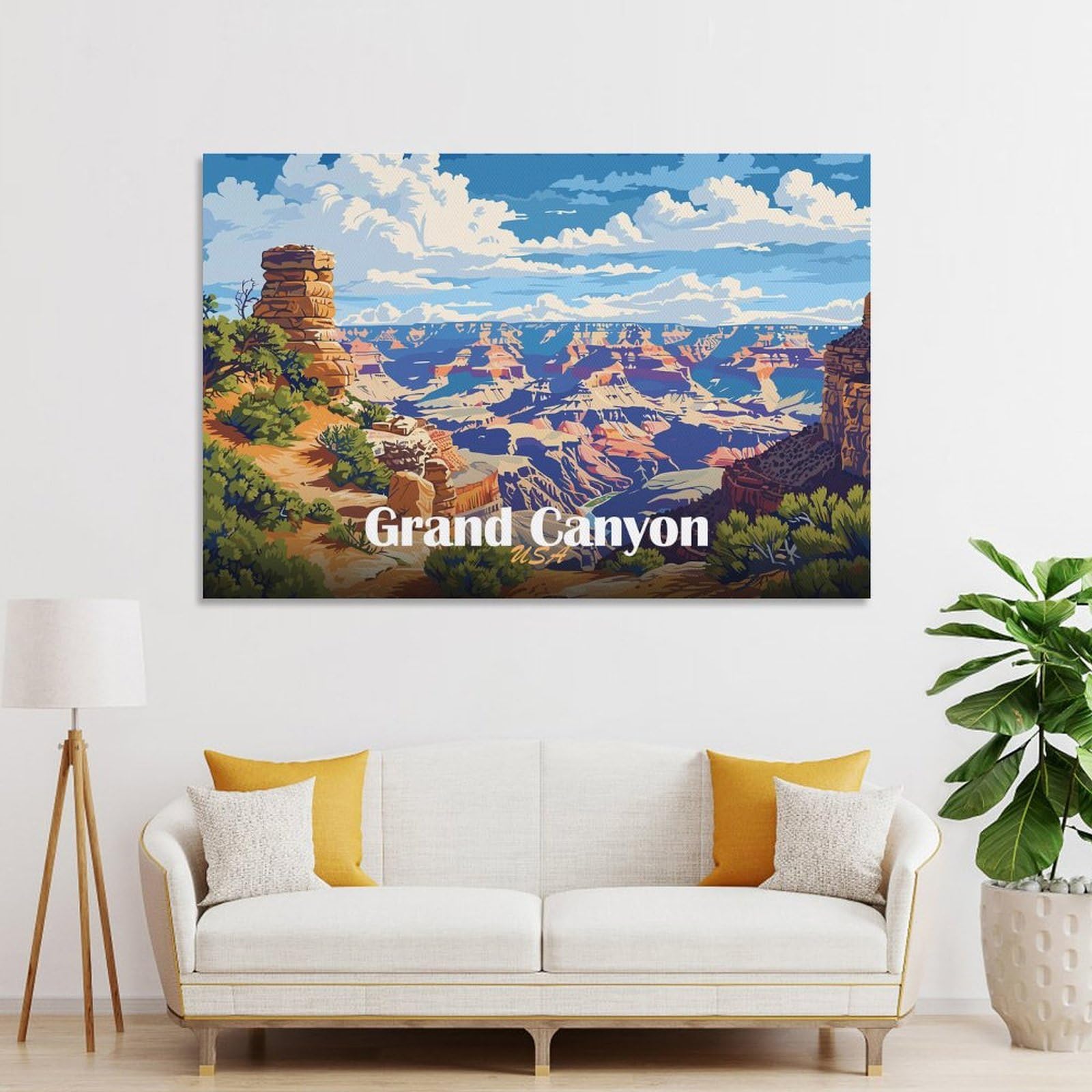 Junmoney Unframe-Style-12 Canvas Wall Decor Grand Canyon Landscape, 20X30inch(50X75cm), For Home Lounge, Bedroom Or Reading Nook, Eye Catching Artwork For Blank Walls
