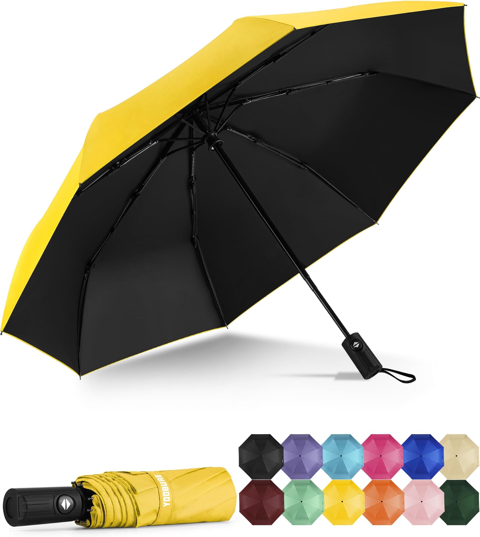 Yoobure Travel Umbrella Portable Compact Umbrellas, Pocket Mini for Purse, Umbrellas for UV Sun & Rain Small for Backpack, Umbrella with Case Folding for Kids Women
