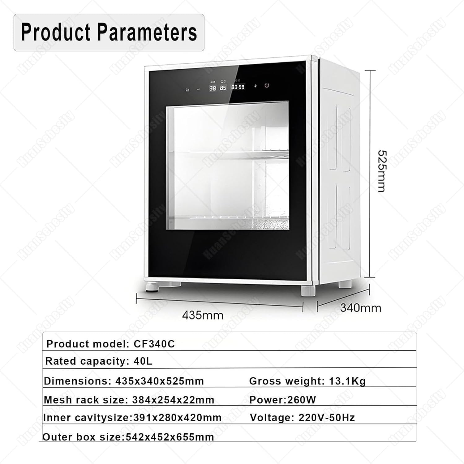 40L Bread Proofing Box - Adjustable Temperature & Humidity Dough Proofer for Home Baking - Ideal for Sourdough, Pizza, Yogurt, Natto - Compact Fermentation Incubator