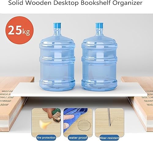 Miniatura 6 de MObyat Organizador de escritorio, organizador de escritorio con cajones, estante de exhibición de escritorio para suministros de oficina en casa