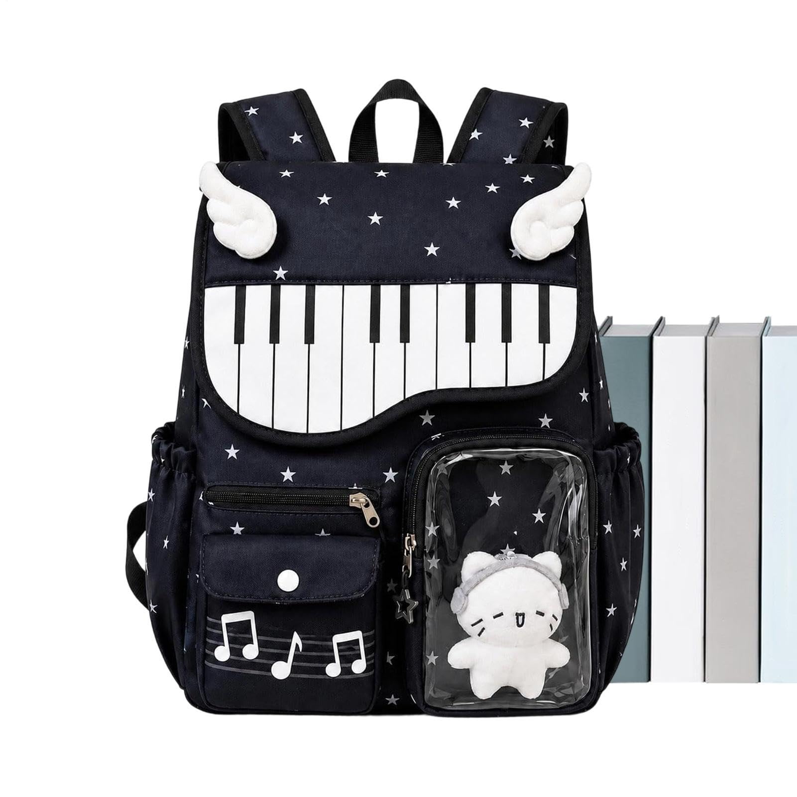 Zaino Musicale Borsa Porta Libri a Pois Carina alla con Ciondolo Decorativo