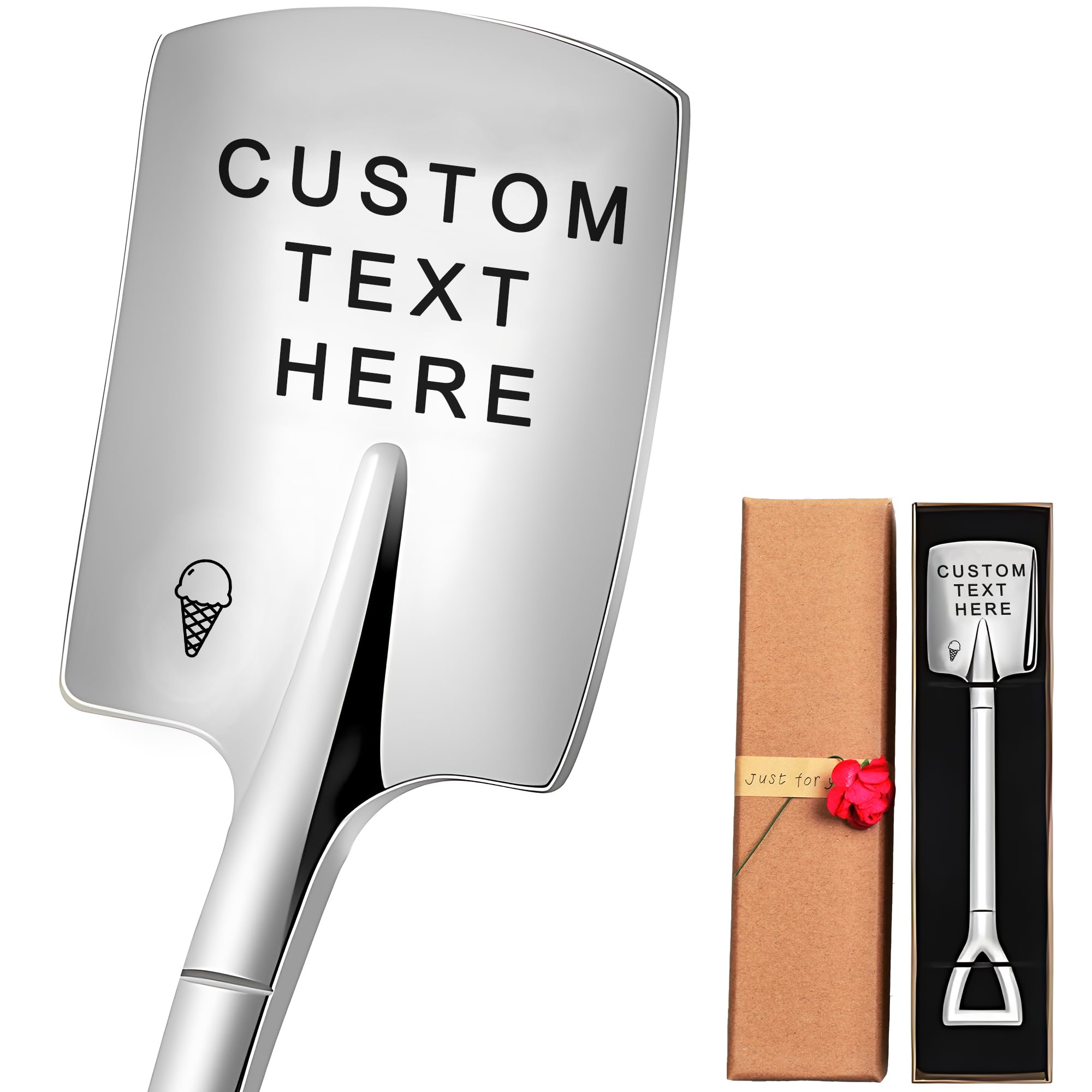 Custom Spoon, Stainless Steel Coffee Spoons, Engraved Name Ice Cream Spoon